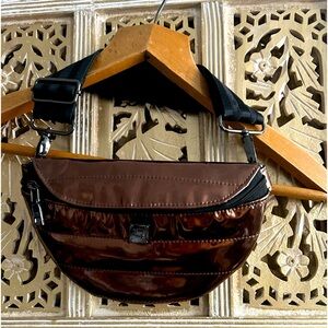 NWOT THINK ROYLN BUM BAG! Copper patent metallic color shiny stylish fanny bag
